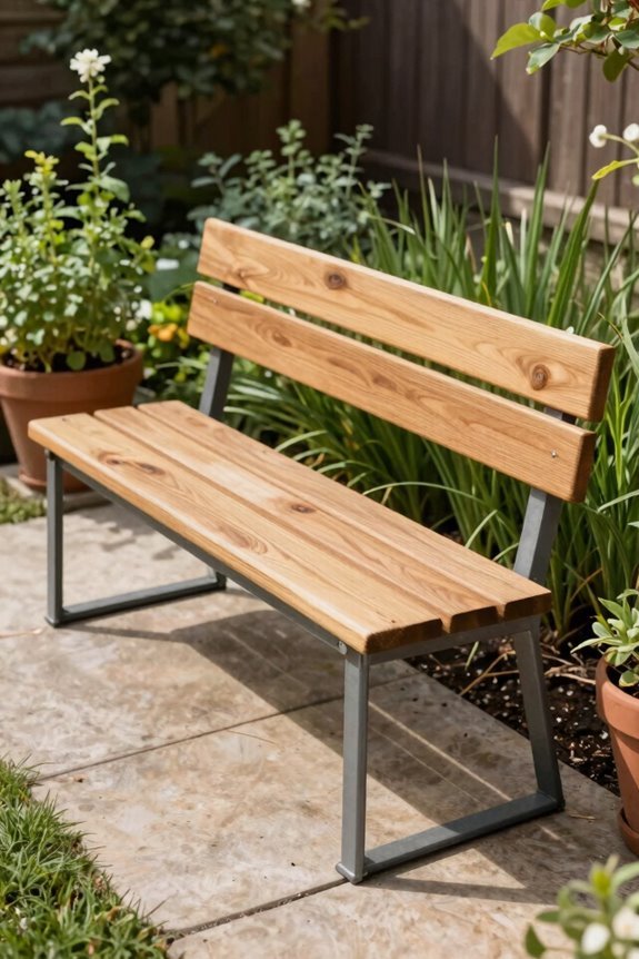 budget friendly teak benches for small yards