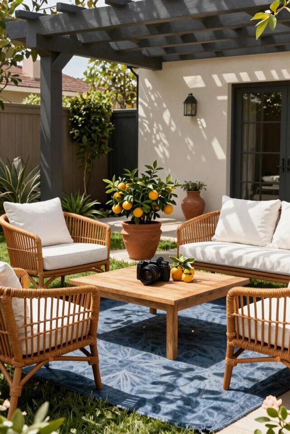 colorful personality packed outdoor seating