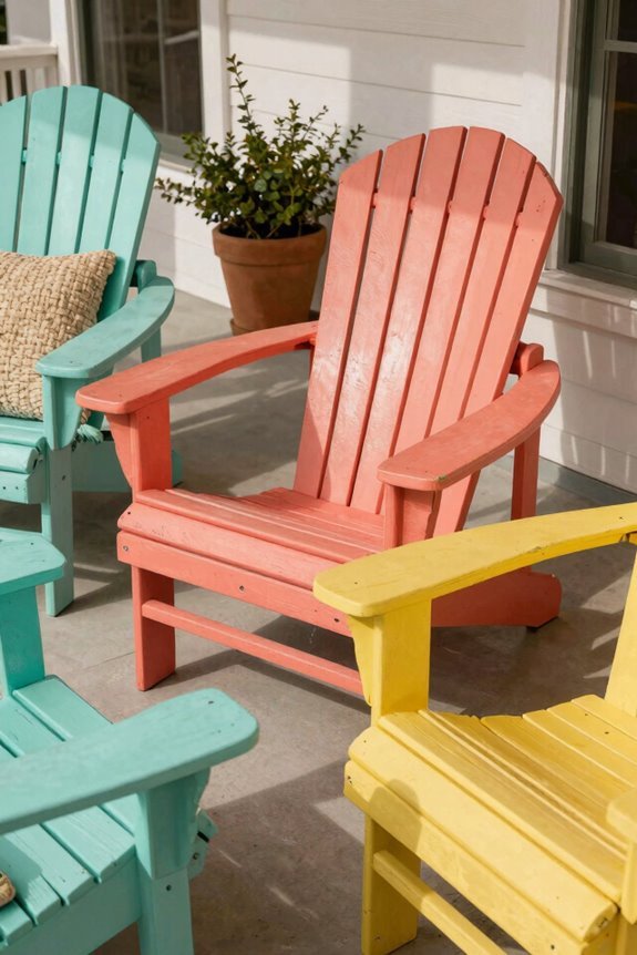 Painted Adirondack Chair Ideas to Transform Your Porch 3 coordinated adirondack color strategy
