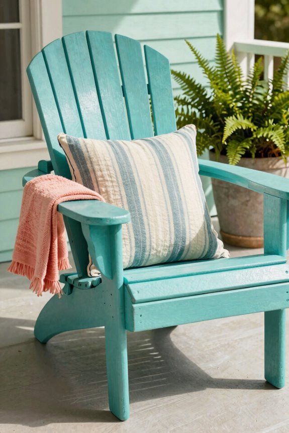 Painted Adirondack Chair Ideas to Transform Your Porch 2 cushions and throws transform chairs