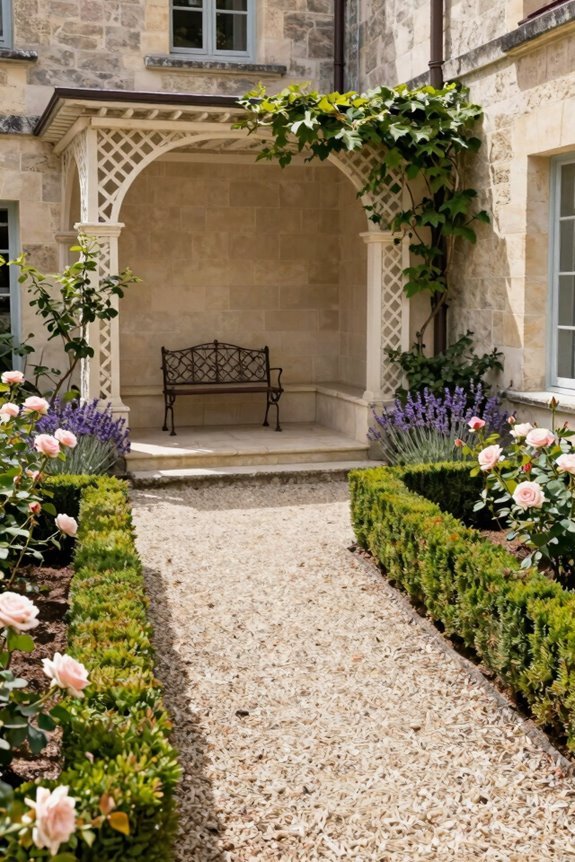 fine gravel paths hedge thresholds