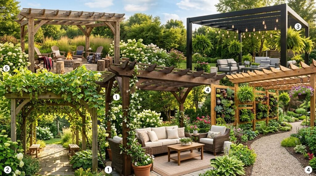 five backyard pergola ideas