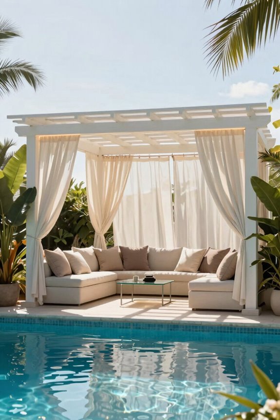 freestanding aluminum poolside pergola