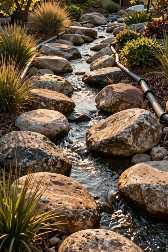 gutter water dry creek bed
