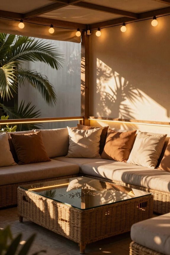 layered outdoor lighting ambiance setup