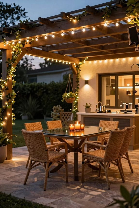 led pergola lighting with recessed strips