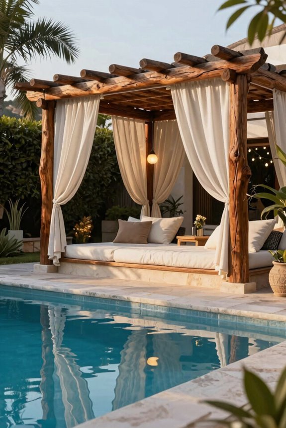 luxurious moisture resistant poolside pergola