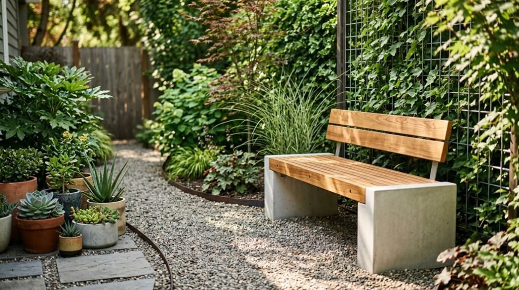 modern garden bench ideas for small yards