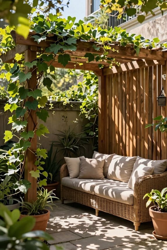 7 Medium Backyard Ideas to Transform Your Outdoor Space 5 pergola creates private green retreat