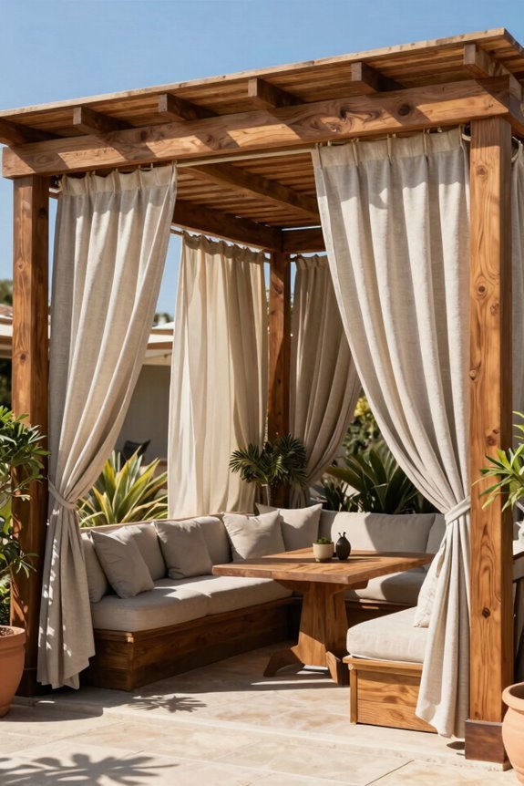 pergola curtains private open durable