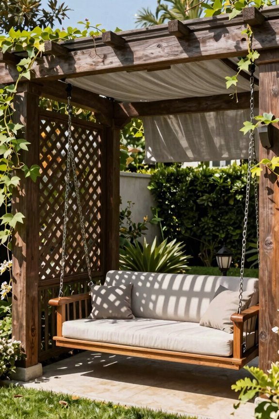 10 Backyard Swing Ideas to Transform Your Outdoor Space 2 pergola swings shaded social stylish
