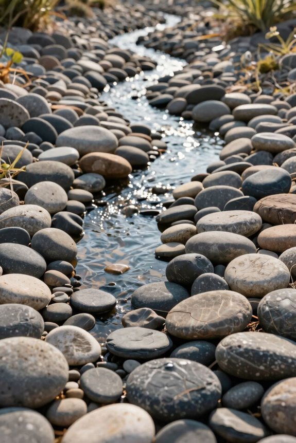 river rocks for natural creek bed design