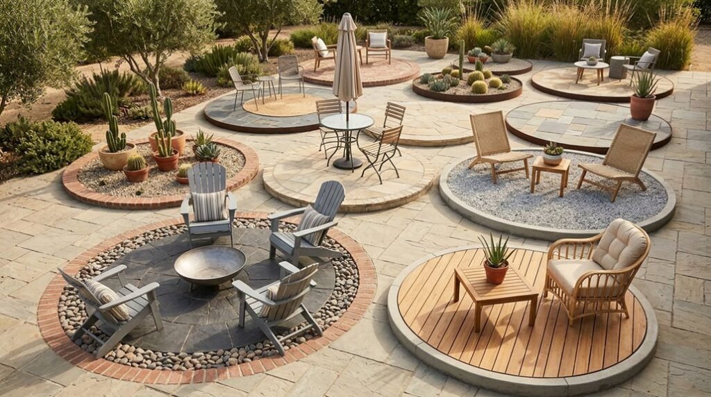 round patio ideas for outdoor space