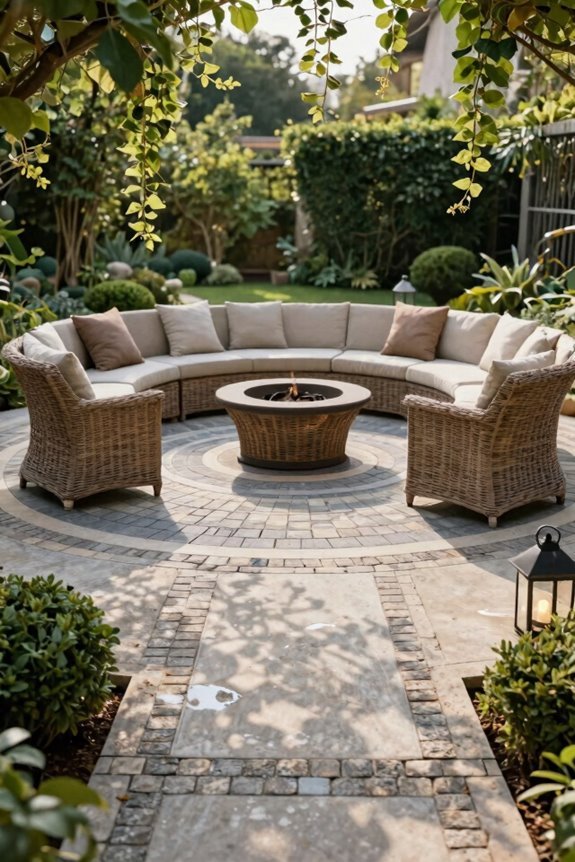 round patio materials and focal point option