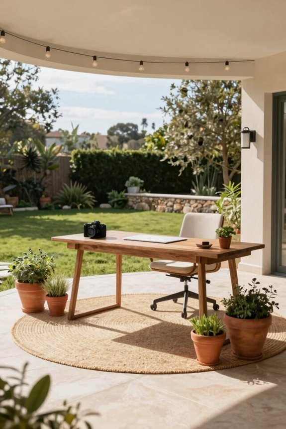 round porch productivity with sunbrella cushions