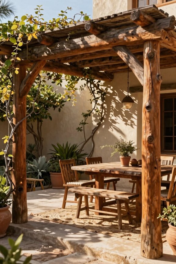 rustic cedar wood pergola charm