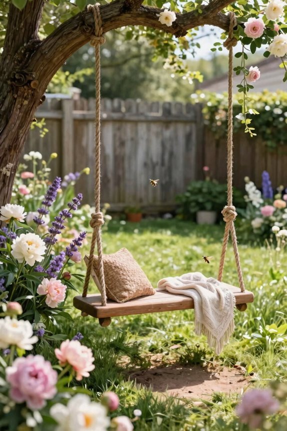 10 Backyard Swing Ideas to Transform Your Outdoor Space 5 sequential bloom layered natural materials