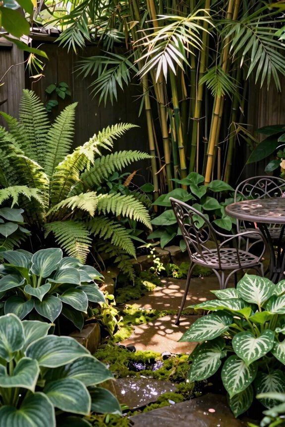 shade tolerant year round greenery plan