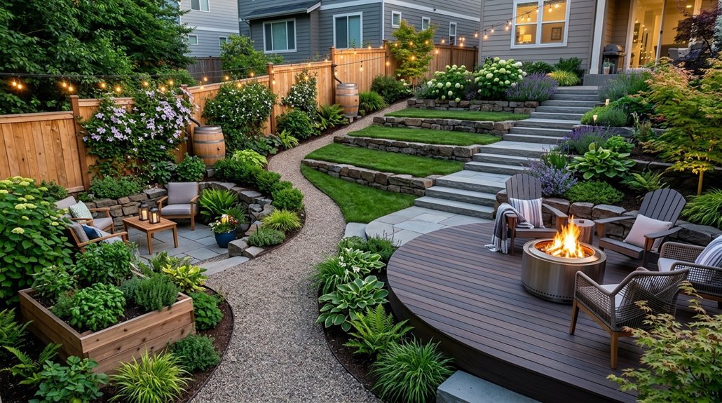 uneven backyard to usable space